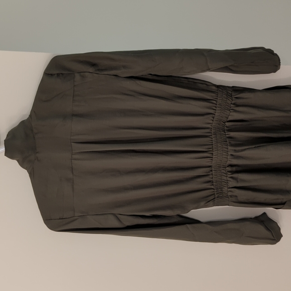 Olive green satin jumpsuit/Costume - Picture 2 of 6